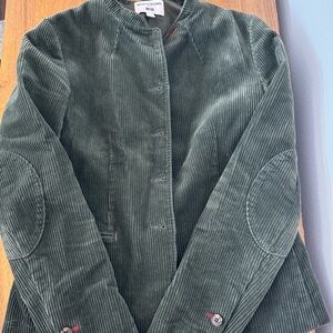 Uniqlo Green Corduroy Blazer with Lapels and Relaxed Fit